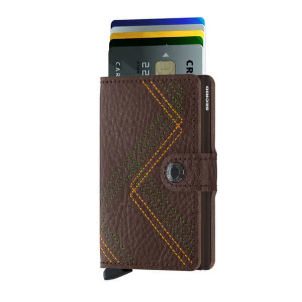 Secrid espresson ruskea lompakko - Miniwallet Stitched Linea Espresso-225759