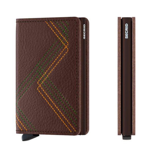 Secrid lompakko Stich Linea Espresso ruskea Slimwallet