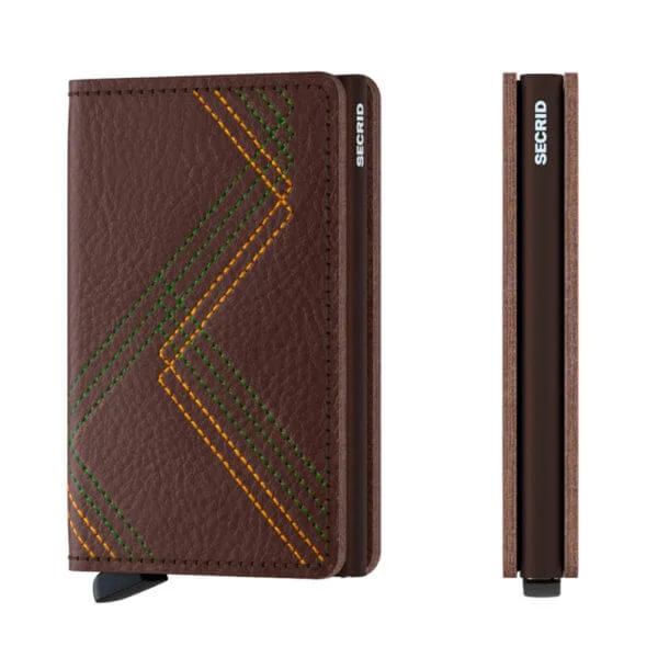 Secrid lompakko Stich Linea Espresso ruskea Slimwallet