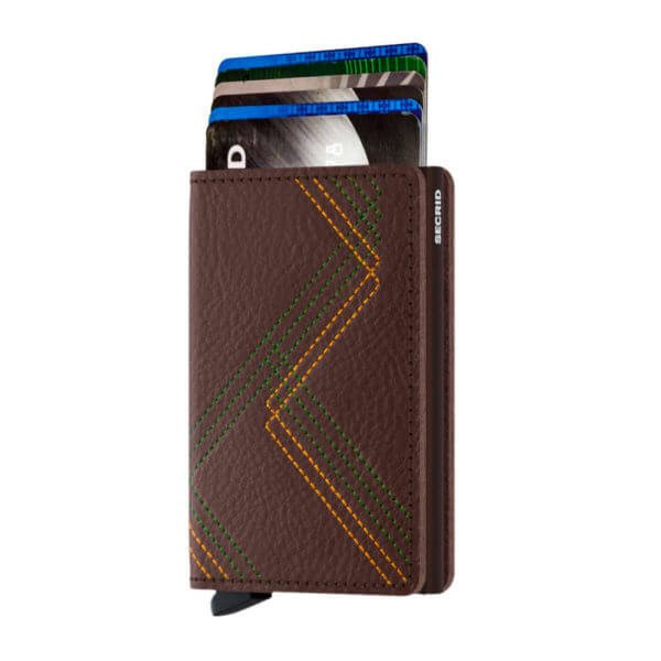 Secrid espresson ruskea lompakko - Slimwallet Stitched Linea Espresso-230138