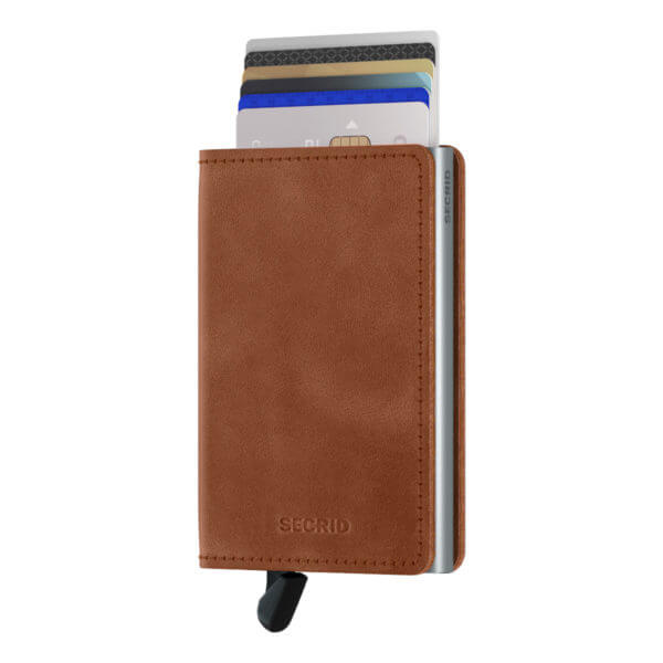 Secrid ruskea lompakko - Slimwallet Vintage Cognac Silver-225380