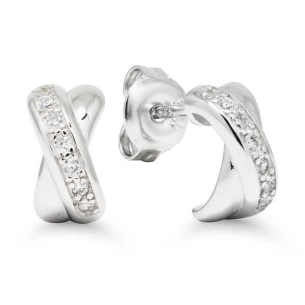 Hopeanappikorvakorut zirokneilla