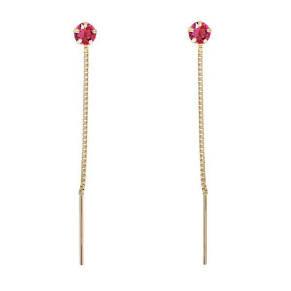 Kultaiset ketjukorvakorut pinkki 23-1029pink