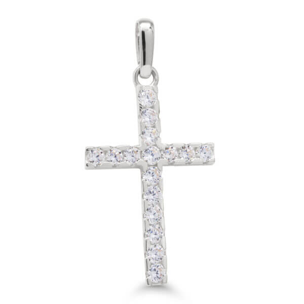 Valkokulta risti zirkoneilla K-P6446ZW