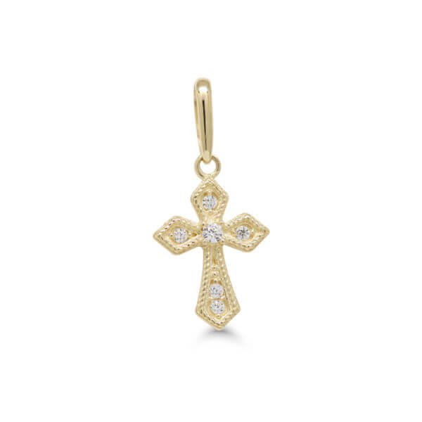 Keltakulta risti riipus ziekoneilla K-P68888Z