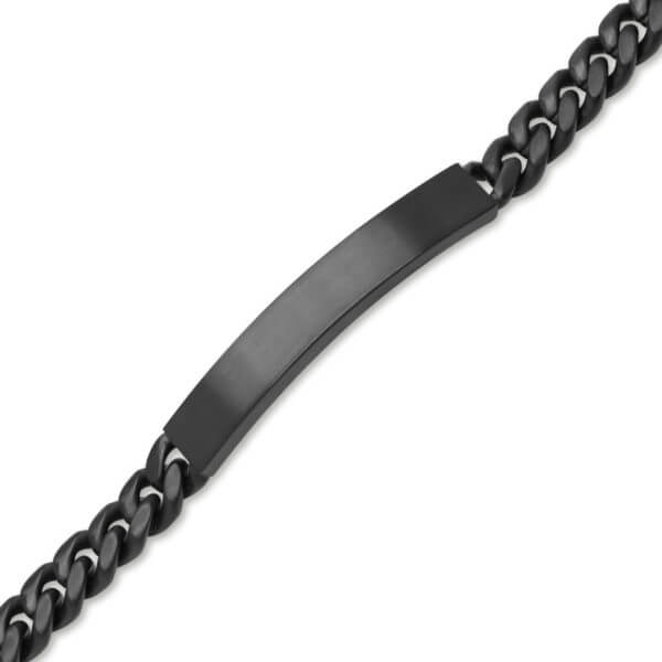 Musta teräsranneketju laatalla SSB-8411-8BK/19-21cm