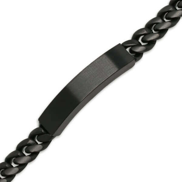 Musta teräsranneketju laatalla SSB-8411PBK/20-22cm