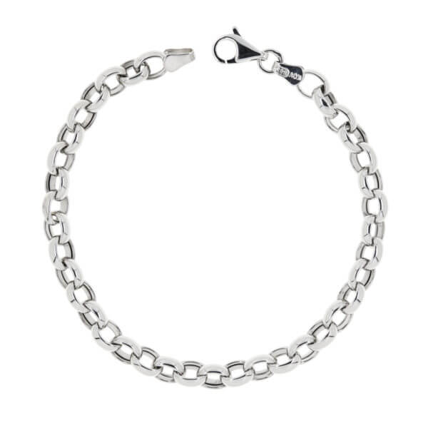 Valkokultainen panssariranneketju koristelukolla B041-999/19cm