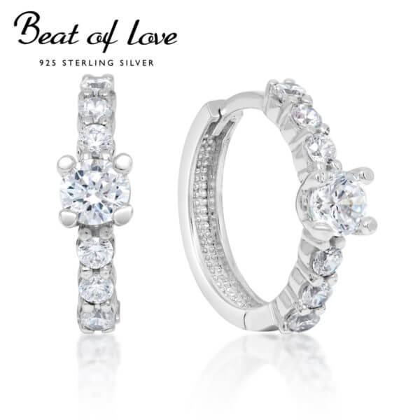 Beat of Love saranalliset hopeakorvarenkaat BOl-E0607Z