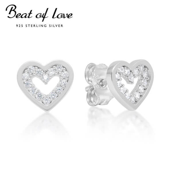 Beat of Love hopeakorvakorut sydän BOL-E0750Z