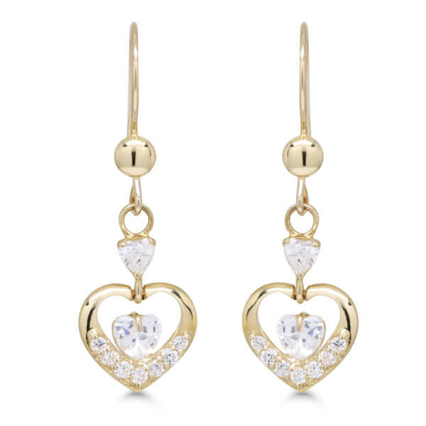 Roikkuvat kultakorvakorut zirkoneilla K-E32904Z