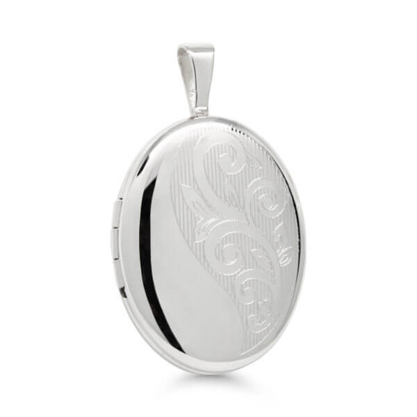 Hopeamedaljonki köynnös kuviolla SPL-60308/20mm