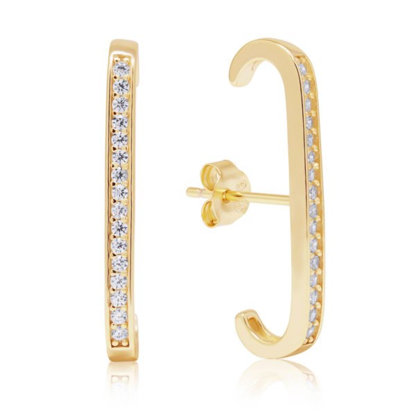 Kullatut hopeakorvakorut kaareva palkki E-2114ZG