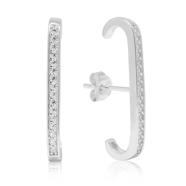 Hopeanappikorvakorut kaareva palkki E-2114Z