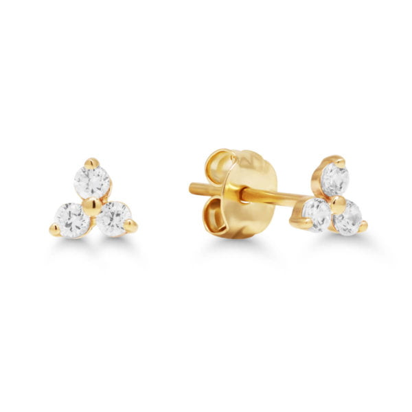 Kultakorvakorut kolmionmuotoinen zirkoninappi-0