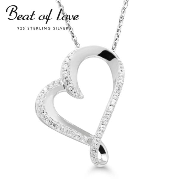 Beat of Love -sydänkaulakoru zirkoneilla-0