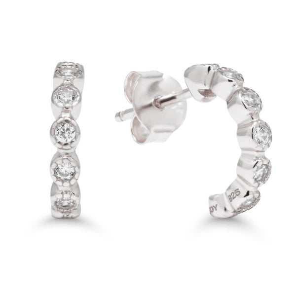 Hopeakorvakorut zirkoneilla