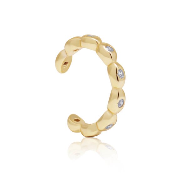 Kullattu rustokorvakoru zirkoneilla