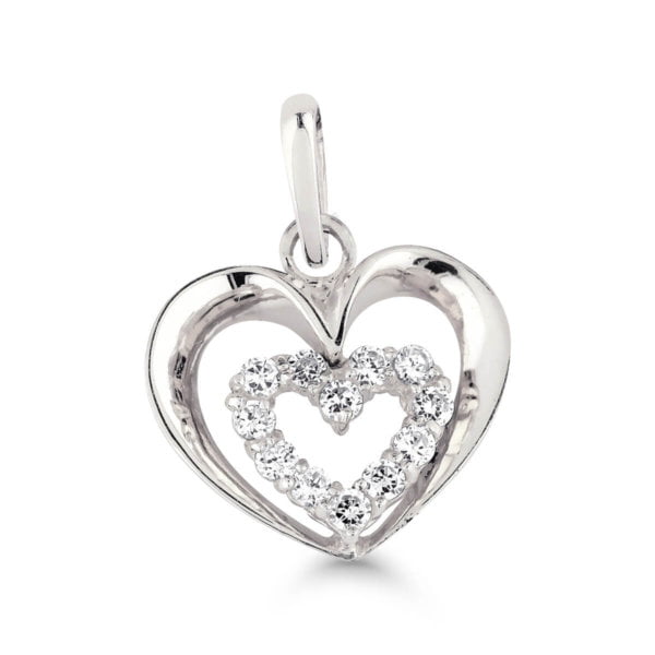 Valkokultariipus sydän zirkoneilla K-P61120ZW