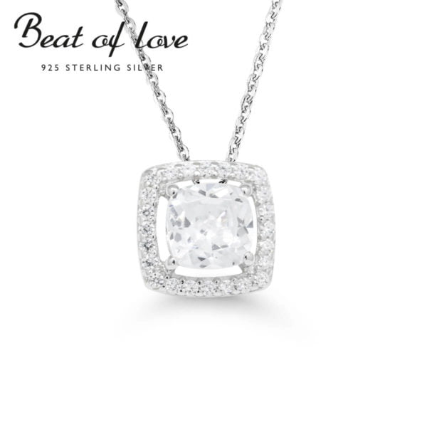 beat of love kaulakoru halo neliö hopea zirkoni