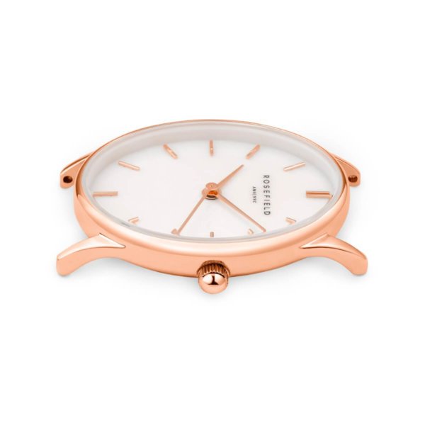 Rosefield - The Oval - ruusukullanvärinen mesh ranneke, valkoinen helmiäistaulu-229307