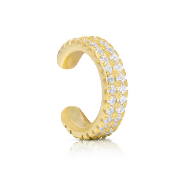 Hopeinen korvarengas kirkkailla zirkoneilla EC-7072Z - ear cuff