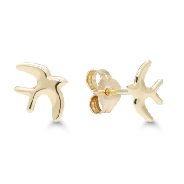 Keltakultakorvakorut pieni pääsky sileä 7,3x5,3mm