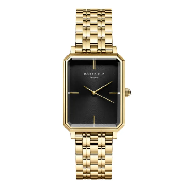 Rosefield naisten kello musta kulta the octagon