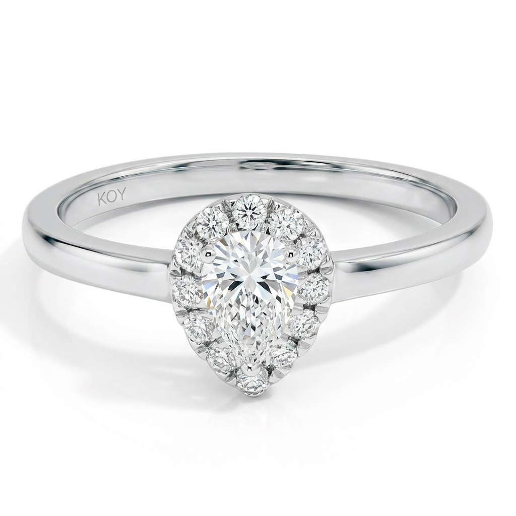 Beat of Love - Created Diamonds IRIS pisara Halo 0.45 G-H/VS timanttisormus valkokultaa