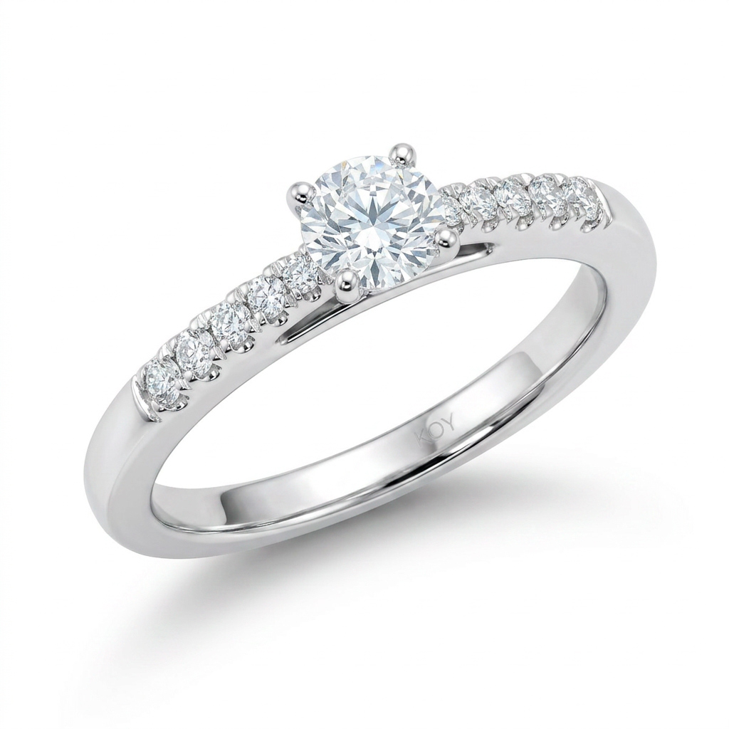 Beat of Love - Created Diamonds ELECTRA pyöreä 0.56ct G-H/VS timanttisormus valkokultaa - Image 2