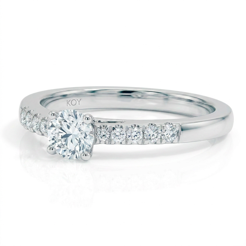 Beat of Love - Created Diamonds ELECTRA pyöreä 0.56ct G-H/VS timanttisormus valkokultaa - Image 3