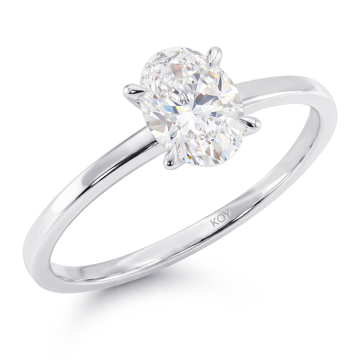 Beat of Love - Created Diamonds AURORA ovaali solitaire 0.75 G/VS timanttisormus valkokultaa - Image 3