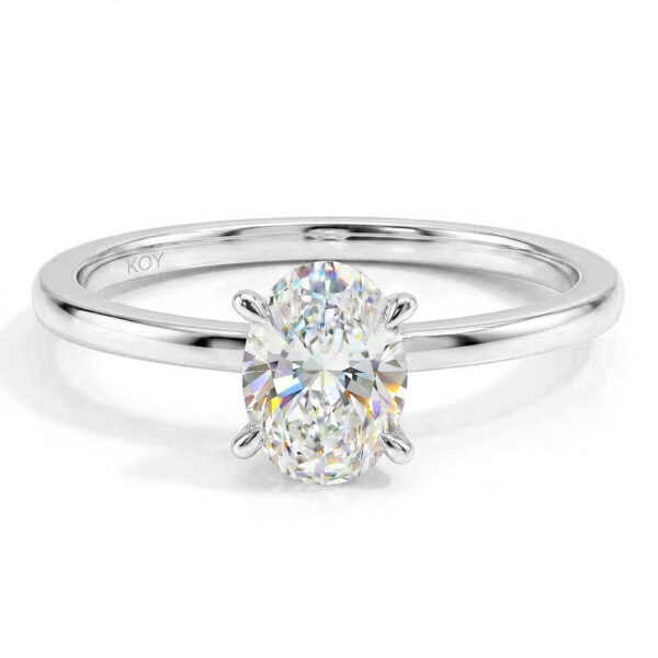 Beat of Love AURORA ovaali 0.75ct valkokulta labratimanttisormus