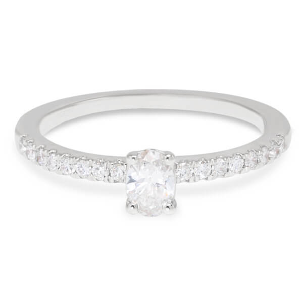 Beat of Love Created Diamonds ovaali sivutimanteilla valkokultaa