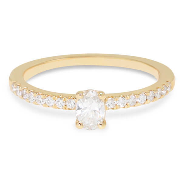 Beat of Love GAIA laboratoriatimanttisormus ovaali sivukivillä