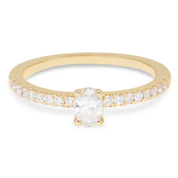 Beat of Love GAIA laboratoriatimanttisormus ovaali sivukivillä