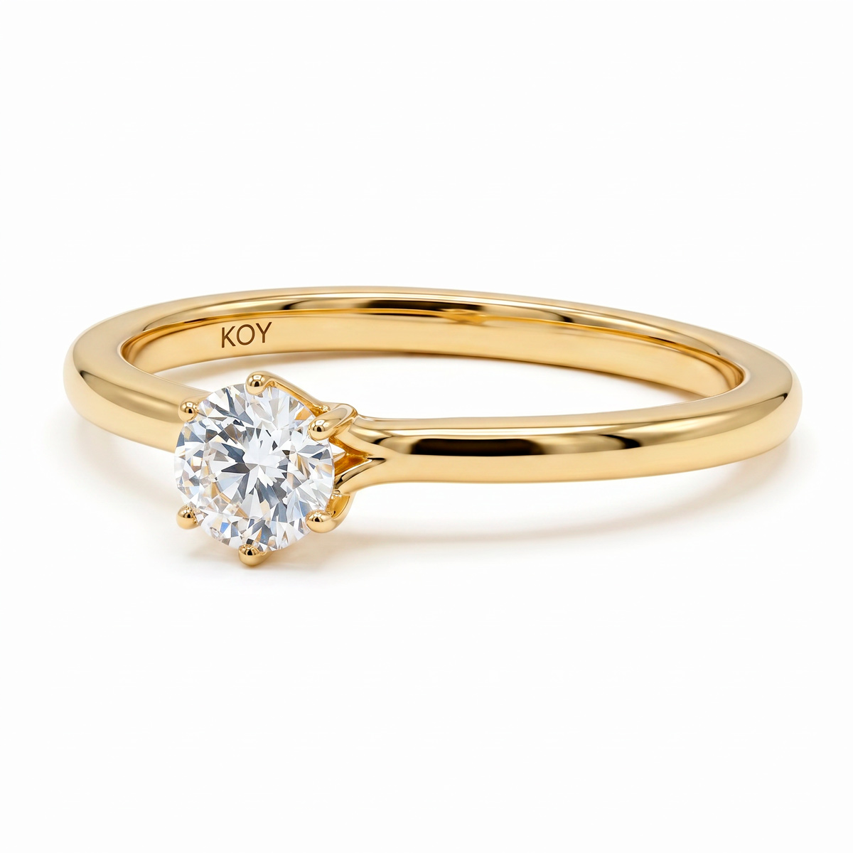 Beat of Love - Created Diamonds HARMONIA pyöreä solitaire 0.33ct G-H/VS timanttisormus keltakultaa - Image 4