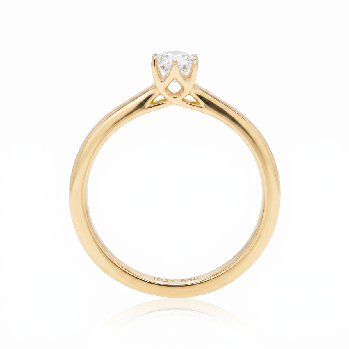 Beat of Love - Created Diamonds HARMONIA pyöreä solitaire 0.33ct G-H/VS timanttisormus keltakultaa - Image 2
