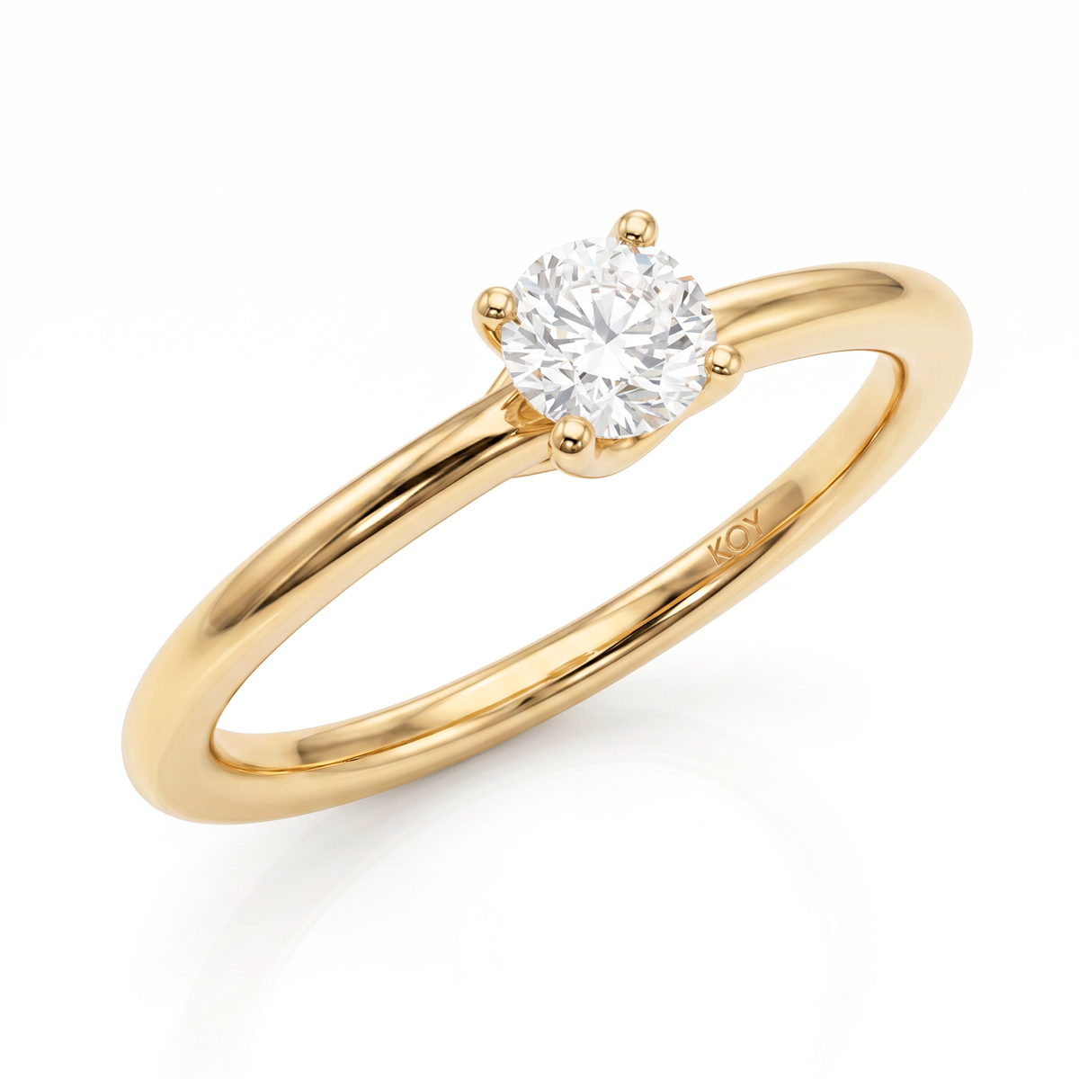 Beat of Love - Created Diamonds HESTIA pyöreä solitaire 0.33ct G-H/VS timanttisormus keltakultaa - Image 3