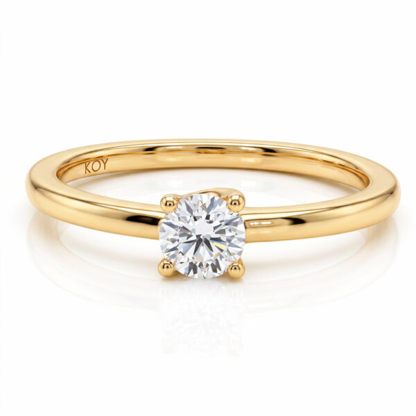 Labratimanttisormus 0.33ct pyöreä briljantti 14k keltakultaa