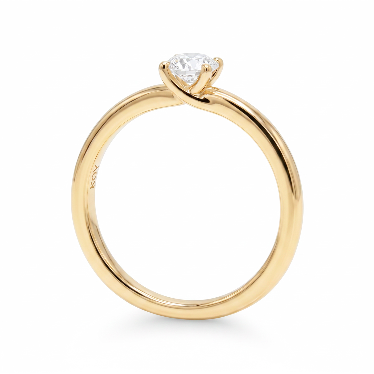 Beat of Love - Created Diamonds HESTIA pyöreä solitaire 0.33ct G-H/VS timanttisormus keltakultaa - Image 2