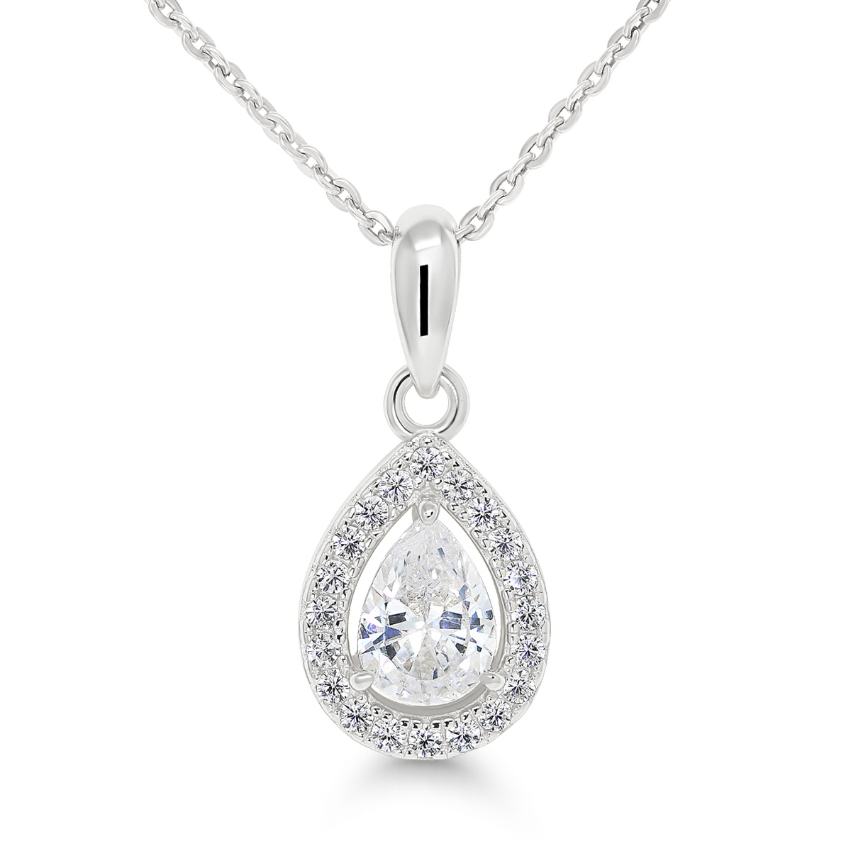 Hopeariipus Halo pisara zirkoneilla - Image 2