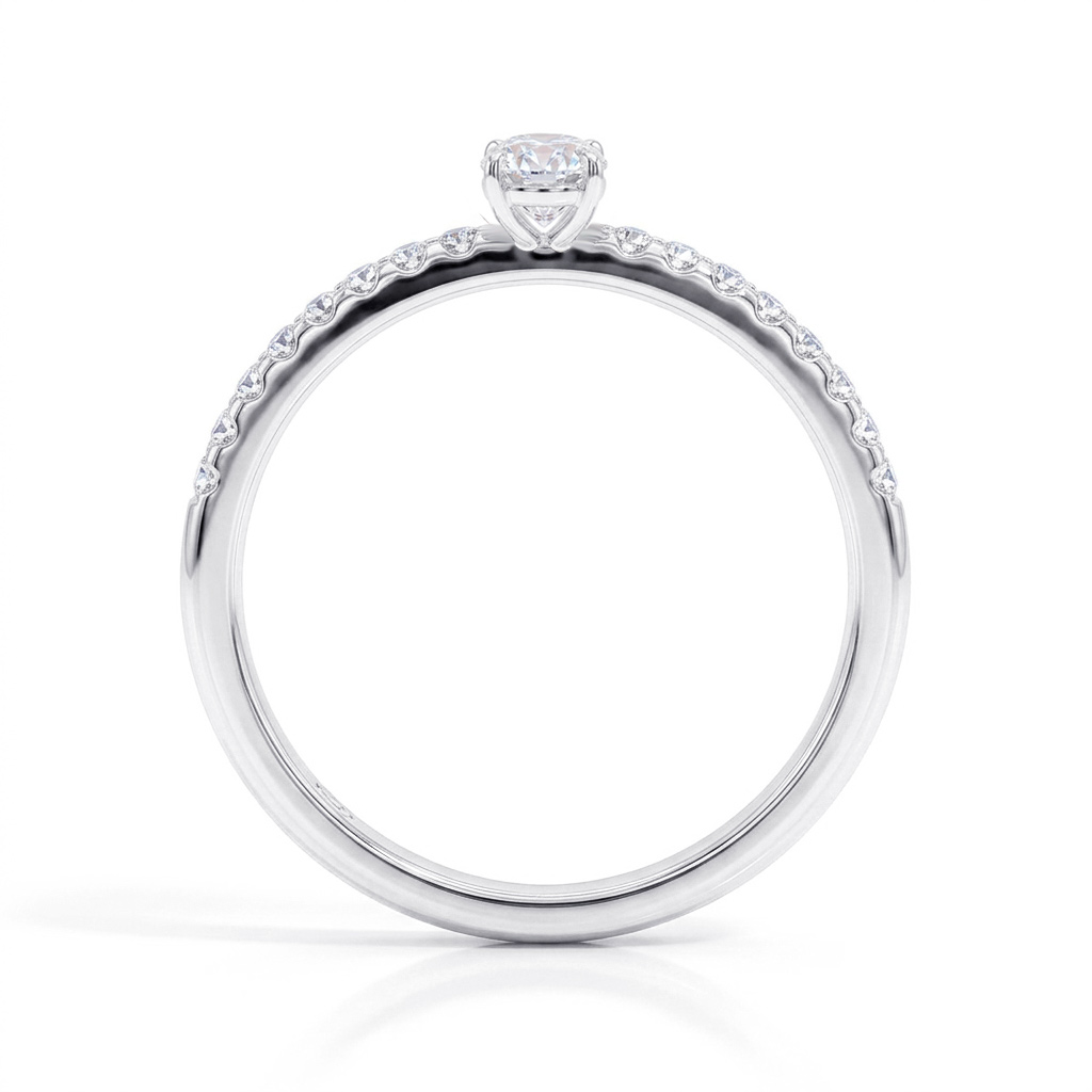 Beat of Love - Created Diamonds GAIA ovaali sivutimanteilla yht. 0.33ct G-H/VS timanttisormus valkokultaa - Image 2