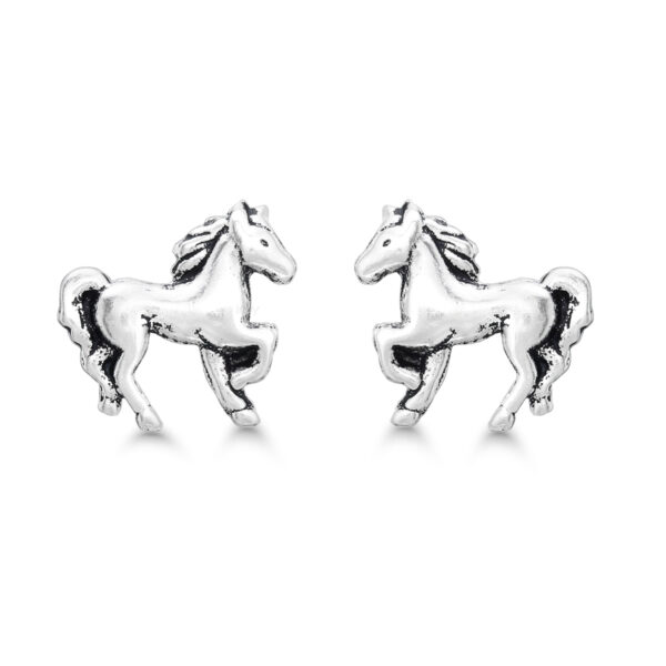 Hevonen korvakorut oksoidoitua hopeaa