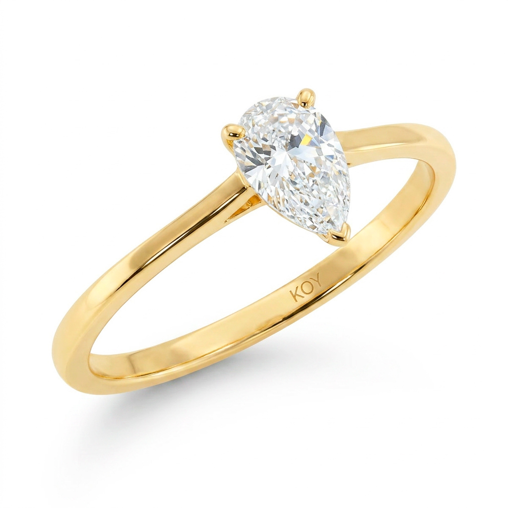 Beat of Love - Created Diamonds SIRENA pisara solitaire keltakultaa 0.50ct D-F/VVS-VS - Image 4