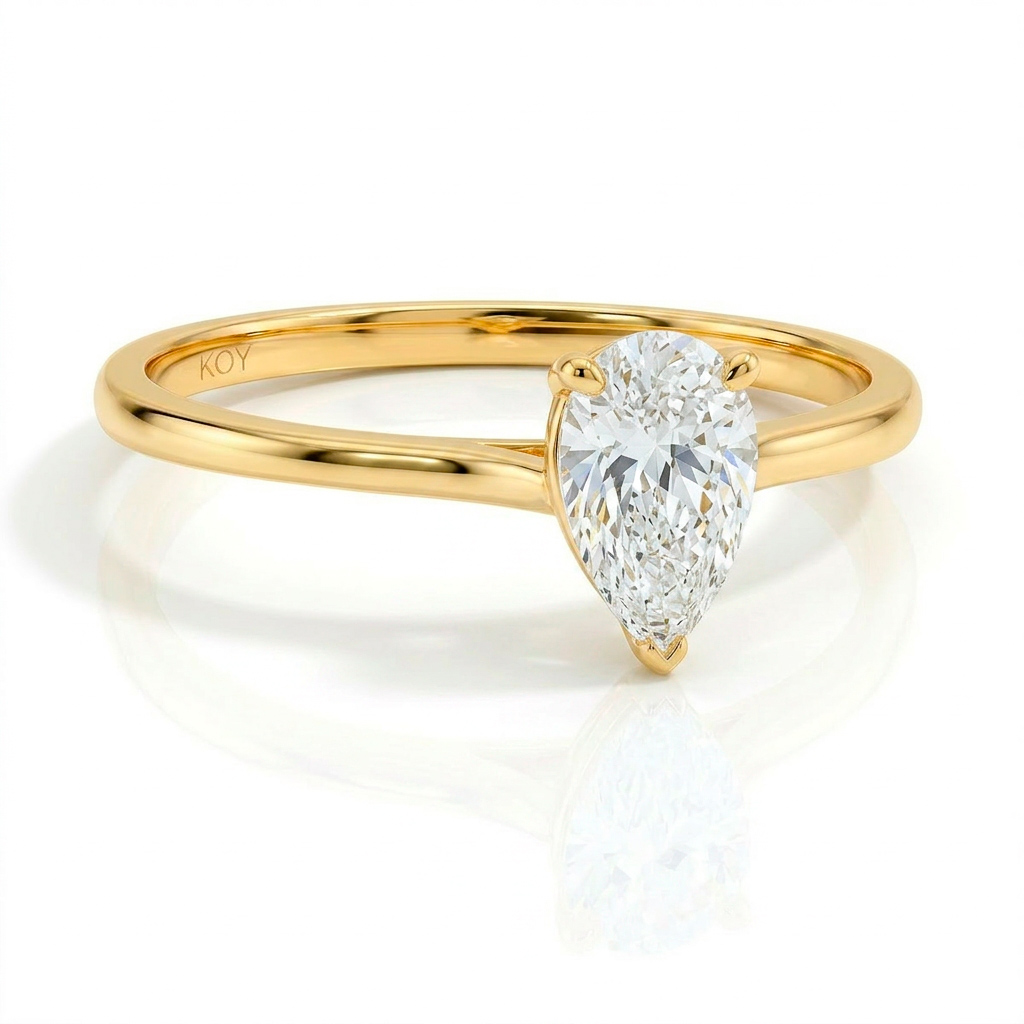 Beat of Love - Created Diamonds SIRENA pisara solitaire keltakultaa 0.50ct D-F/VVS-VS - Image 3