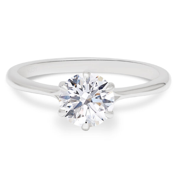 1.00 yhden karaatin valkokultainen timanttisormus labratimantilla