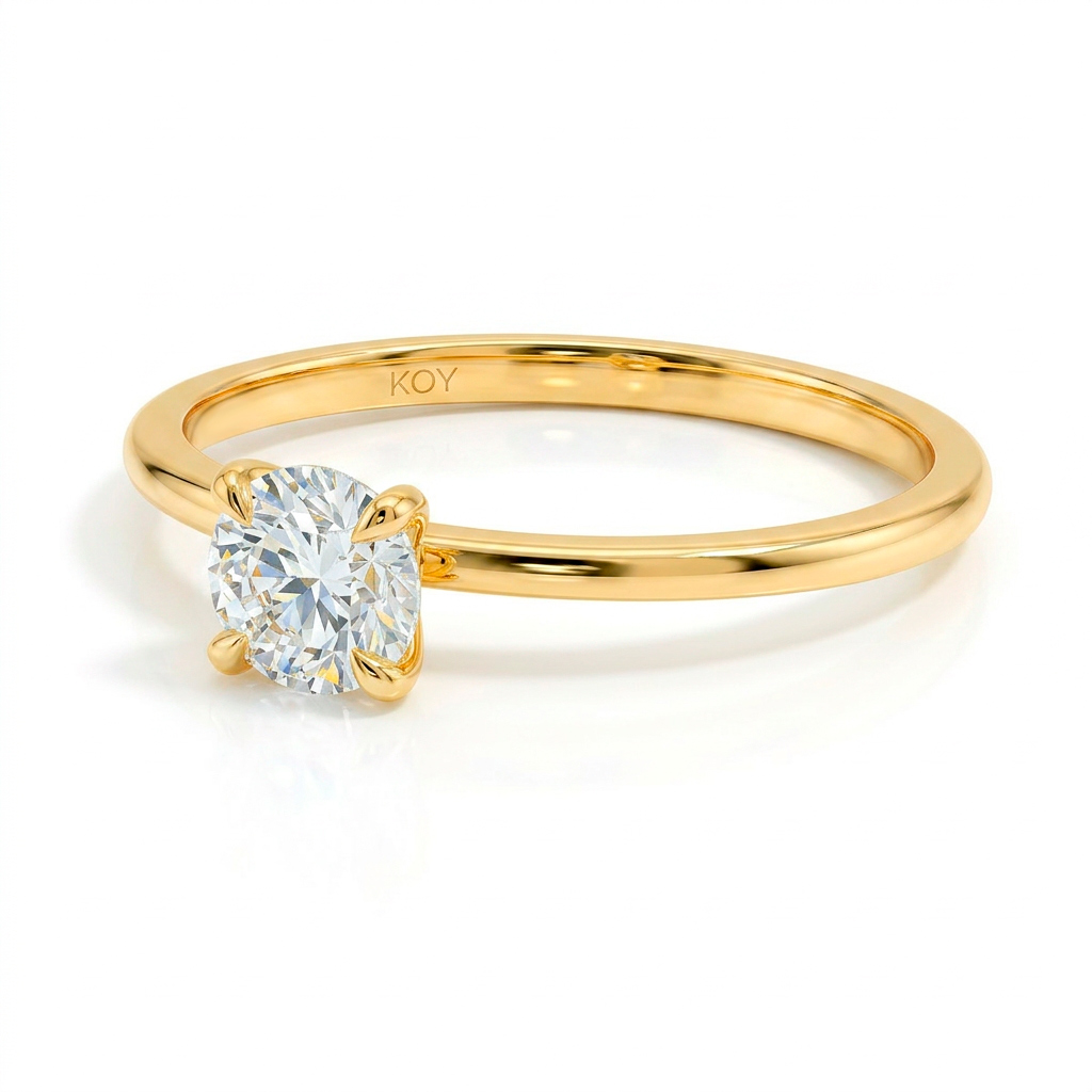 Beat of Love - Created Diamonds STELLA pyöreä solitaire keltakultaa 0.50ct D-F/VVS - Image 3