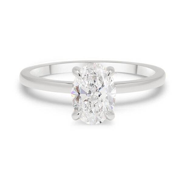 Beat of Love timanttisormus karaatin ovaalilla timantilla 14k valkokultaa