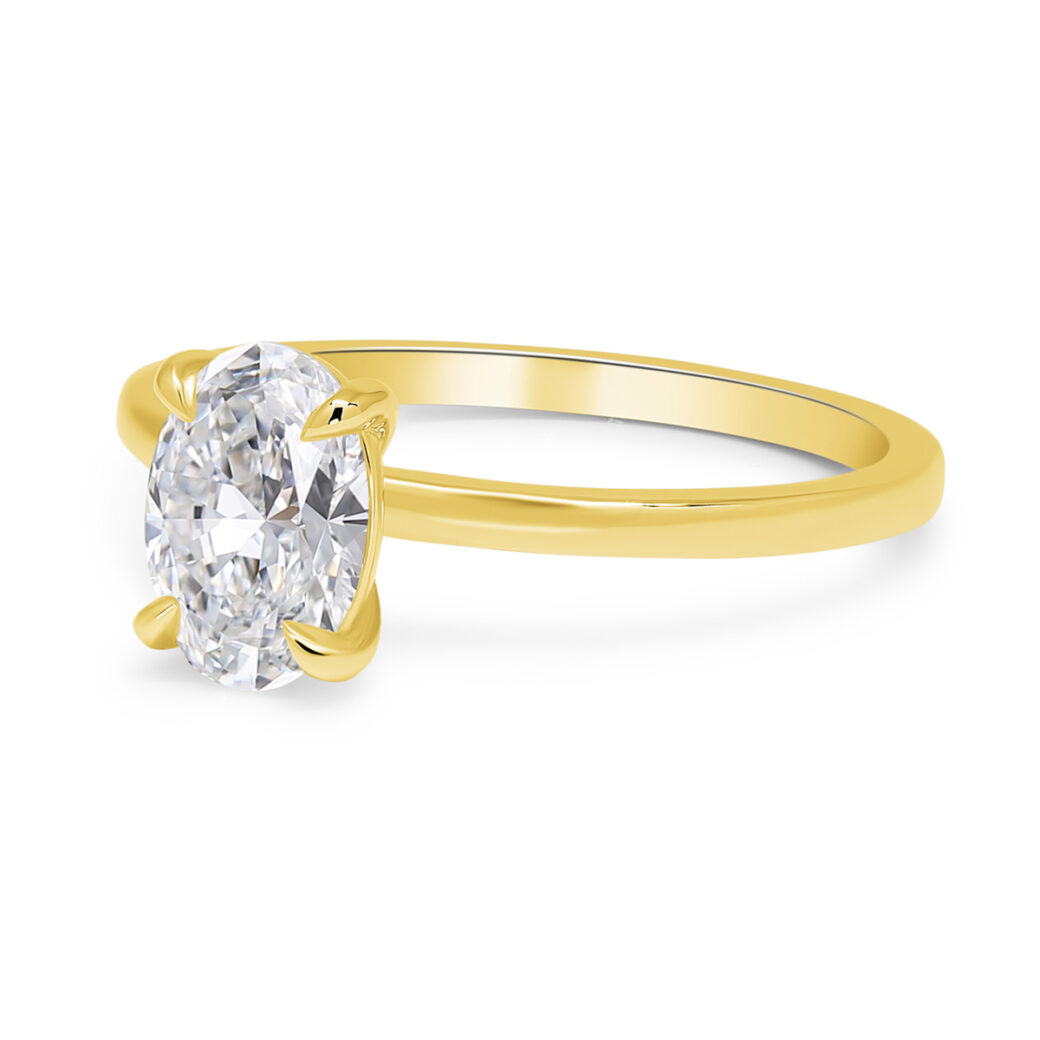 Beat of Love - Created Diamonds AURORA ovaali solitaire 1.00 D-F/VVS timanttisormus keltakultaa - Image 3